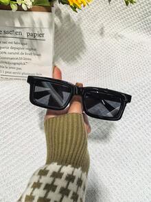 1 Pair Unisex Minimalist Square Design Metal Inlaid Fashion Glasses, Suitable For Cycling, Driving, Dating, Beach, And Daily Wear - Multicolor - View 6