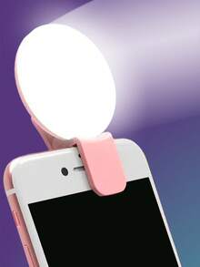 1pc Portable Mini Clip-On Selfie Light, LED Fill Light, Phone Selfie Light, Round Selfie Light, Suitable For Phones And Computers, For Makeup, Zoom Meetings, Live Streaming, Vlogging, Perfect Selfie And Video Calls, 150mAh