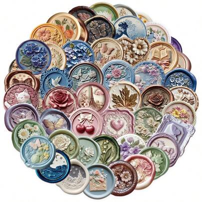 52 piezas de pegatinas de pintura en relieve, pegatinas de graffiti creativas, suministros de oficina, pegatinas para teléfonos móviles y computadoras, resistentes al agua, duraderas, pegatinas geniales