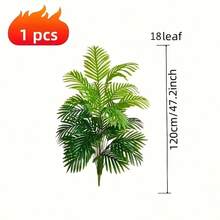 Artificial Areca Palm In Pot (Pot Not Included) - Outdoor/Indoor Shrub That Can Be Planted Directly In The Ground, An Evergreen Wealth Tree Suitable For Gardens, Patios And Balconies. Enhances The Aesthetics Of The Garden With Artificial Indoor/Outdoor Trees. - 綠色 - 查看 8