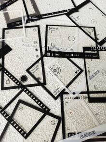 1pack/20pcs Black & White Film Photography Frame Diy Stickers Back To School - Multicolor - View 2