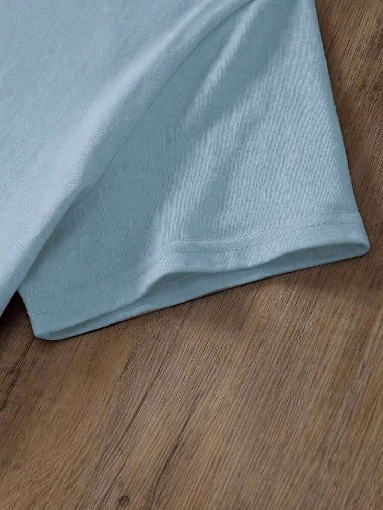 YOKASACamiseta informal de verano para mujer, de cuello redondo, ajustada y manga corta, con estampado de pintura al óleo, floral, de corazones, de cerezas y de letras. Tejido informal sencillo, estilo deportivo, ideal para el día a día y para una cita de San Valentín..1 pcs,180g Pure Heavy,95%Polyester 5%Spandex - Azul-YH43 - Añade 5