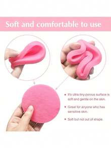 60 Pieces Of Compressed Facial Cleansing Sponge, Natural Cellulose Beauty SPA Sponge, Suitable For Beauty Care, Facial Cleansing, Exfoliation Masks And Makeup Removal - Pink - View 4