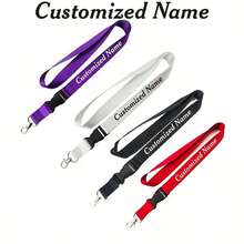 Customizable Personalized Lanyard With Printable Text,Custom Text Work Badge Lanyard, Personalized Lanyards For Id Badges, Name, ID Tag Labels, Keychain & Phone Sport Accessory – Durable Polyester Material In Solid Colors. Ideal For Office Use, Company Branding Promotion, Nurses And Events To Project A Professional - Multicolor - View 3