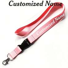 Customizable Personalized Lanyard With Printable Text,Custom Text Work Badge Lanyard, Personalized Lanyards For Id Badges, Name, ID Tag Labels, Keychain & Phone Sport Accessory – Durable Polyester Material In Solid Colors. Ideal For Office Use, Company Branding Promotion, Nurses And Events To Project A Professional - Multicolor - View 4