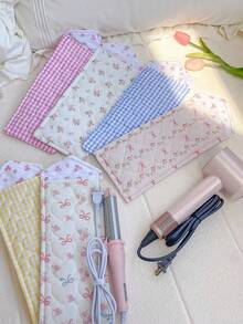 1Pc Portable Floral&Bowknot Hair Curler Storage Bag For Travel Storage Bag,Makeup Bag,Cosmetic Bag,Travel Storage Case For Styler,Vacation Organizer,Large Capacity Makeup Organizer Makeup Case, For Lipstick, Brush, Skincare, Mobile Phone, Coin, Small Items, For Home,Gift,Vacation And Festival Halloween Christmas Multifunctional Use Travel Essentials Cruise Essentials Dorm Essentials Mom Gifts Valentine's Gifts Bridesmaid Gifts - Multicolor - View 1