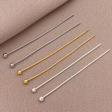 50pcs 18K Gold Plated Ball Head Pins End Headpins Brass Wire Needle Straight Sewing Pins For Earring Pendant Bracelet Necklace Jewelry Making Findings DIY Craft Handmade - Multicolor - View 4