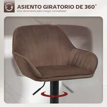 HOMCOM Banquetas de bar - Castanho - Ver 3