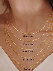 16/18/20/22/24 Inch 925 Sterling Silver Italian Twist Chain Necklace, Available In Multiple Lengths, 18K Platinum Plated, Great Gift For Girlfriend - Gold - View 4