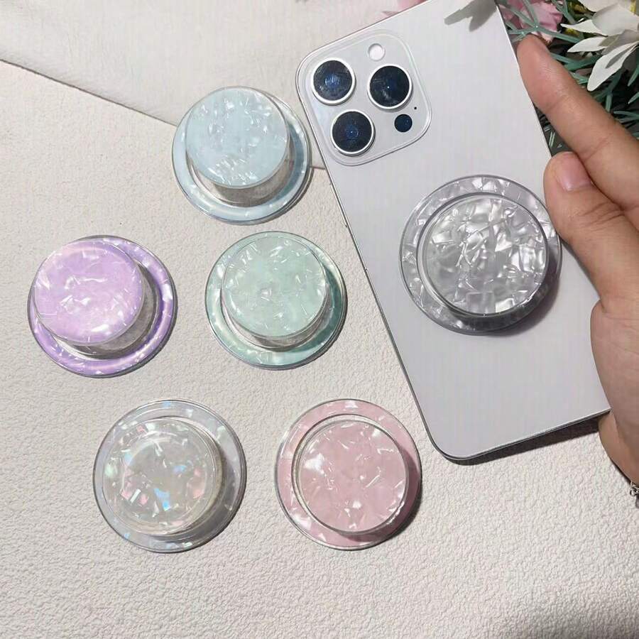 可调节闪亮钻石1件装彩色贝壳图案Magsafe磁性手机支架情人节礼物 - 彩色 - 查看 1
