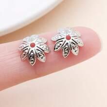 100pcs/Pack 8-10mm Plated Lotus Cup Spacer Caps, DIY Jewelry Findings For Bracelets, Necklaces And Beading. - Lotus - View 21