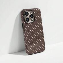 Soft & Cute White Polka Dot Phone Case, Y2K Style, Compatible With IPhone 17/16/15/14/13/12/11 Pro Max - màu nâu - Xem 6