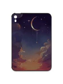 斋月氛围浪漫星空磨砂iPad保护壳，浪漫星空，文学疗愈风格磨砂iPad保护壳，渐变夜空，新月星辰图案iPad保护壳 - 黑色 - 查看 10
