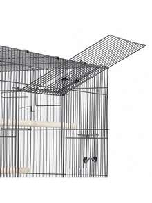 30in Bird Cage, Metal Large Parakeet Cages For Cockatiels Small Parrot Budgies Lovebirds Canaries, Pet Bird Cage With Rolling Stand And Tray - Black - View 8