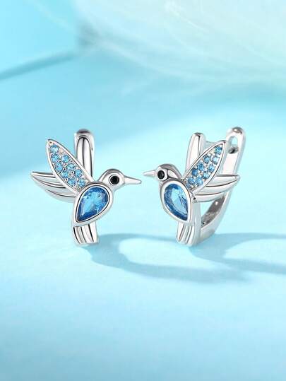 1 Pair Teen Cute Cubic Zirconia Stud Earrings For Girls For Daily Decoration For Party Jewelry Birthday Gift