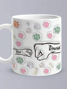 1个定制名字马克杯，个性化咖啡杯，11盎司定制马克杯，文字马克杯，带文字的个性化马克杯，送给父母的礼物，精致礼物，情人节、母亲节、父亲节、生日或周年纪念日的完美之选，情侣礼物，送给妈妈、爸爸、妻子或丈夫、爷爷、外公外婆的最佳礼物，送给他/她的理想礼物 - 碰拳款 3 - 查看 8