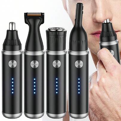 500mAh USB Rechargeable Electric Nose & Ear Hair Trimmer, Painless Nose & Eyebrow Hair Removal For Men & Women