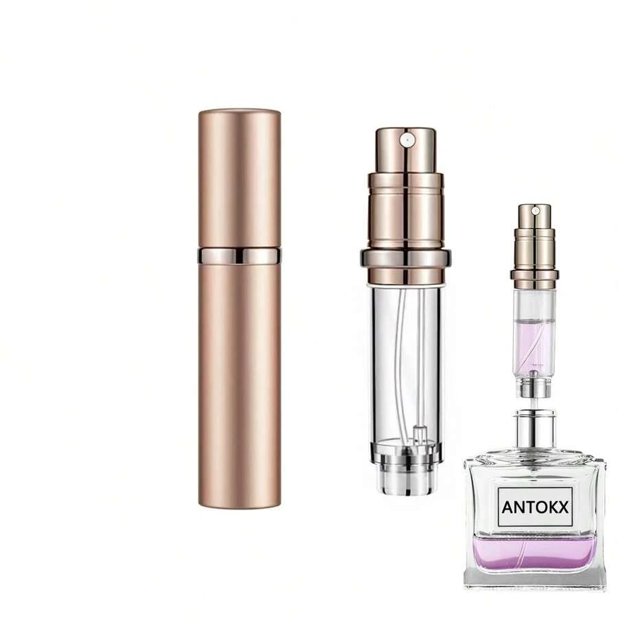 Refillable 5ml Travel Perfume Atomizer Leakproof Portable Sprayer Rose Gold - Vàng hồng - Xem 1