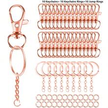 30/60pcs Stainless Steel Swivel Snap Hook Keychain Split Rings And Jumprings Bulk Keychain Lanyards, DIY Metal Keychain Making Kit, DIY Keychain Bag Pendant Craft Supplies - Small Keychain Set - View 17