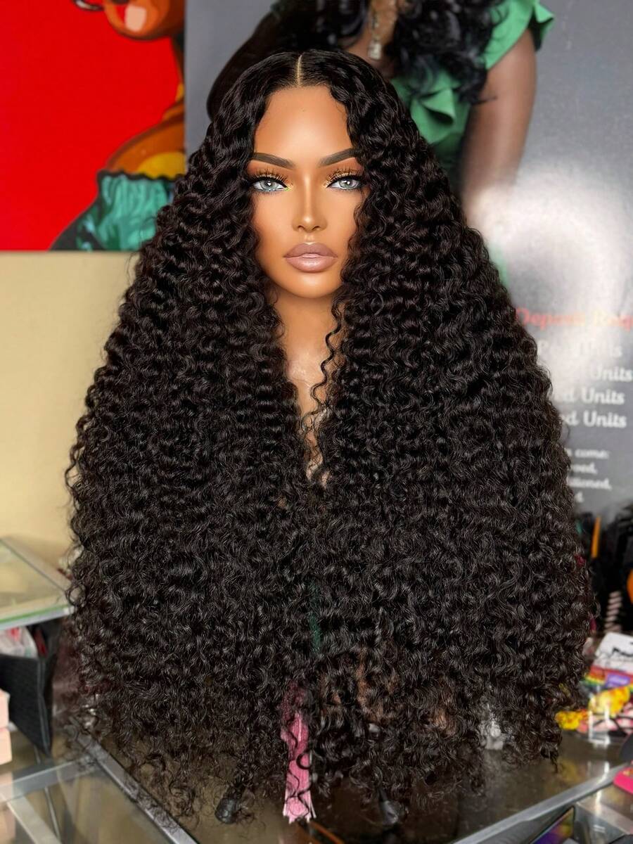 Bob Curly Headband Wig Short Deep Curly Glueless Wigs Put On And Go Wig Synthetic Hair 200% Density Jerry Curly Wig With Headband Deep Wave Wigs Scarf Wig For Women Full Machine Made Wig Natural Color - Natural Black - 查看 1