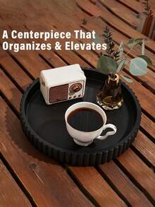 1 chiếc/3 chiếc Khay trang trí tròn màu trắng/đen hiện đại, hình dáng lượn sóng + viền lượn sóng, thích hợp làm vật trang trí trung tâm bàn cà phê, phòng khách, phòng ăn, quầy bếp, phòng tắm, thiết kế đa năng dùng để đựng đồ và trang trí nhà cửa, khay trang trí phong cách Boho. - Nhiều màu - Xem 2