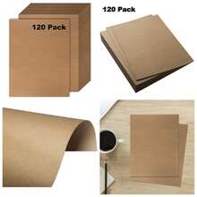 120 paquetes de papel kraft marrón - Papel de papelería marrón - Papel craft marrón para artes y manualidades, dibujo, proyectos D.I.Y. - Tamaño carta de papel kraft - Compatible con impresora láser e inyección de tinta - 8.5 X 11 pulgadas - Paquete de 120 - Ver 2