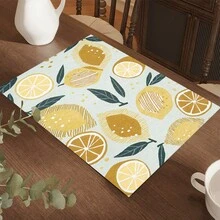 1pc Lemon Pattern Diatomaceous Earth Absorbent Drying Mat, Kitchen Countertop Drain Mat, Coffee Machine Mat, Pour Over Coffee Pot Mat, Bowl Dish Cup Drying Mat, Non-Slip Backing Heat-Resistant Kitchen Mat, Dining Table Mat, Breakfast Mat, Washing Machine Mat, Home Kitchen Dining Table Coffee Shop Bar Decor Mat, Holiday Party Housewarming Gift - Multicolor - View 9