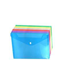 Bolsas De Documentos Coloridas Pp Tamaño Oficio Para Escolares y Oficina Cierre De Botón 12 Unidades,40812313 - Multicolor - Ver 1