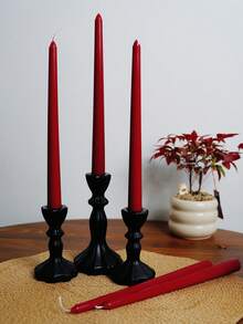 2支装（10英寸）勃艮第酒红色持久留香蜡烛，包含蜡烛套装，燃烧时间8小时，万圣节蜡烛中心装饰，圣诞节家居装饰，烛台礼品，适合赠送给家人、朋友和女性，冬至礼物 - 紅色 - 查看 5