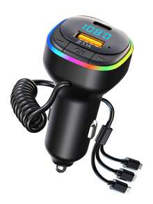 3.1A Multi-Function Car Charger & Car Media Player - Black - View 1
