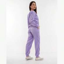 Women's Long Sleeve Velvet Plus Size Set With Pockets HF-CON-050 - Lavanda - View 6