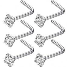 SENLANSP 6个装不锈钢金属鼻环，男女通用 - 左欄 - 查看 8