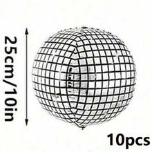 5/10/20个银色迪斯科球气球 - 22/18/10英寸，4D迪斯科球气球，适合迪斯科派对装饰 | 70年代派对装饰，迪斯科装饰 | 妈妈咪呀主题派对 - 彩色 - 查看 14