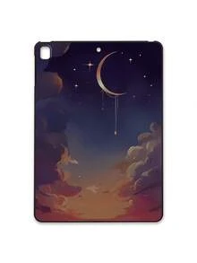 斋月氛围浪漫星空磨砂iPad保护壳，浪漫星空，文学疗愈风格磨砂iPad保护壳，渐变夜空，新月星辰图案iPad保护壳 - 黑色 - 查看 51