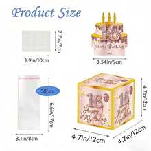 16/18岁生日拉出式红包礼盒，内含贺卡，创意惊喜派对生日红包礼盒 - 彩色 - 查看 5