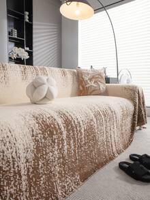 1pc Fashionable Soft Flannel Sofa Throw Blanket, Minimalist & Elegant, Soft & Thick, Bohemian Style, Luxurious Soft Texture, Anti-Slip, Anti-Dust, Scratch-Resistant, Suitable For All Seasons, Protects Sofa, Decorates Sofa, Applicable For Living Room, Bedroom, Study, Office, Club, Party, 1-4 Seater Sofa, L-Shaped Sofa - Coffee Brown - View 2