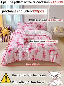 2/3pcs Green Butterfly Pattern Digital Printing Polyester Duvet Cover Set, Cute & Modern Children/Teen Girls All Season Bedding Set, Soft & Breathable, Machine Washable (1 Duvet Cover + 1/2 Pillow Sham)