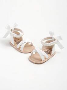 Infant Infant Girls Summer Beach Sandals Breathable Athletic Anti-Slip Soft Sole Newborn First Walker Crib Shoes - White - View 9