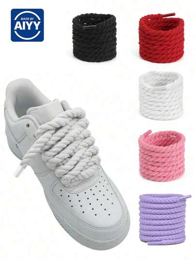 1 Pack 8mm Thick Round Candy Color Shoelaces, Decorative Shoelace Replacement For Canvas Shoes, Ice Skates And Sneakers, Shoe, Spring Summer Picks, Brides Maid Gifts, Room, Bedroom Decor, Bedroom Decor, Beach, Travel, For Men, For Women, Vacation, Women's Day, Travel Essentials, Wedding Favors, Y2k, Bedroom, Car Accessories Women, Kitchen Decor, Cute Stuff