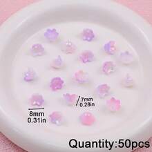 50颗彩色双色亚克力百合花珠，DIY首饰制作，工艺材料，友谊礼物，家居装饰，小饰品 - diy - 查看 15