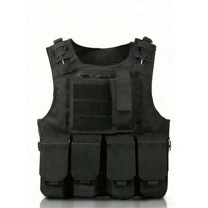 Áo gi lê chiến thuật ngoài trời - Áo gi lê chiến thuật đa chức năng, bảo vệ toàn diện, được làm từ vải Oxford bền chắc với hệ thống MOLLE, dây đeo vai và eo có thể điều chỉnh, lưng lưới thoáng khí, khóa cài nhanh, được thiết kế để gắn tấm chống đạn và nhiều túi tiện dụng; nhẹ, chống nước, thích hợp cho đi bộ đường dài, leo núi, chơi airsoft, paintball, huấn luyện quân sự, an ninh và cứu hộ; unisex, món quà lý tưởng cho Ngày Valentine.