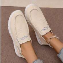 Daisy Embroidered Women's Shoes, Fashionable Low-Top Slip-On Flats, Are An Elegant Pair Of Women's Casual Shoes - Chantilly - View 6