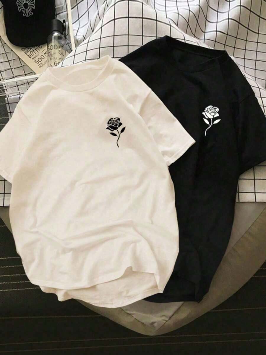 Kit Of 2 Men's Pink T-Shirts, 100% Cotton, Premium Shirt, Round Neck, Shoulder-To-Shoulder Reinforcement, New Release, Basic Premium Cotton, Casual Streetwear, Spring/Summer - Màu be - Xem 1