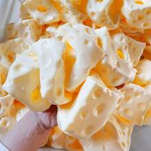 1pc 7cm Square Cheese Ball Squishy Toy, Realistic Bread Texture, Slow Rebound TPR Shell, Perfect Gift For Birthday, Christmas, Halloween, Easter - Multicolor - View 3