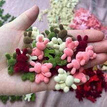 10件套植绒兔子套装，植绒动物珠子，手工饰品吊坠，发夹配饰，手工工艺礼品，节日用品，感恩节礼物，斋月和复活节手工礼品 - 10PCS - 查看 12