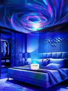 1pc Star Projector Lamp With Northern Lights & Rotating Starry Sky Effect, 16 Colors 360° Ceiling Projection LED Mood Light, USB Powered For Bedroom, Living Room, Relaxing Atmosphere, Adjustable Brightness Sleep Lamp, Perfect Christmas Birthday Gift, Best Choice For Couples - Multicolor - View 6