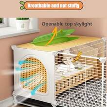 DJKFH Jaula Cobaya Jaula Conejo Jaula para Mascotas Pequeña Jaula para Mascotas Mejorada Ventilada Y Transpirable La Puerta r Se Puede Abrir con Caja De Agua Caja De Comida Bandeja Y - 734743cm - Ver 2
