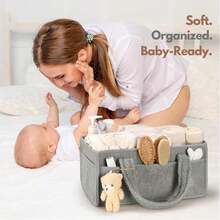 New Plush Baby Diaper Storage Bag, Large Capacity Diaper Changing Pad Organizer, Travel Mommy Bag - Multicolor - View 2