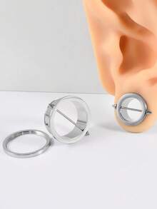 一对不锈钢可拆卸尖头耳洞耳塞螺丝金银色尖头扩耳器耳洞穿刺饰品 8MM-25MM - 如圖 - 查看 5