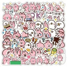 120pcs Cute Pink Rabbit Cartoon Stickers, Waterproof Stickers For DIY Scrapbooking, Phone Case, Water Bottle, Skateboard, Guitar, Gifts - Multicolor - View 3